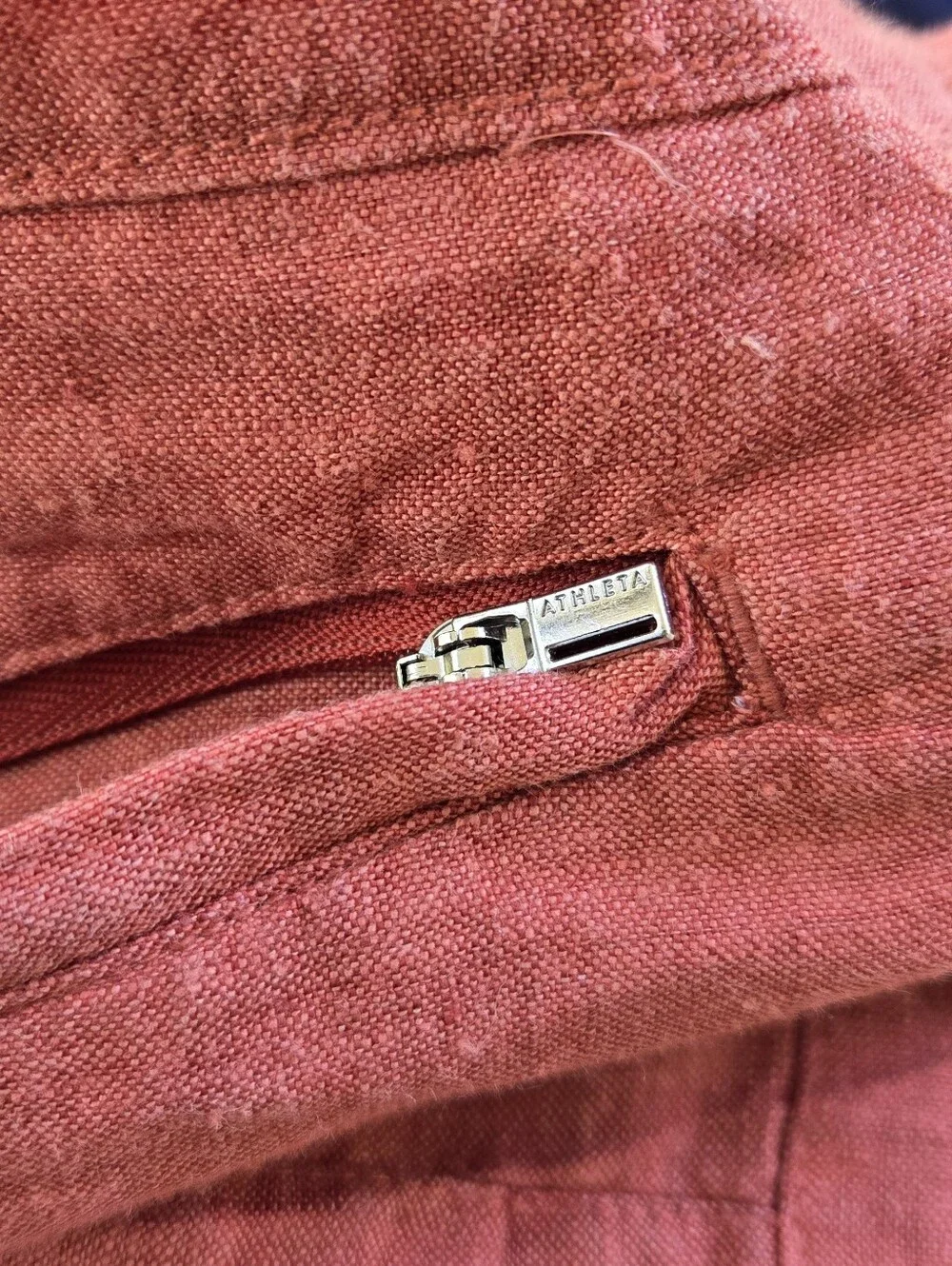 Athleta Retreat Women's Drawstring Linen Jogger Pants - Rust Wide Leg - Picture 13 of 14